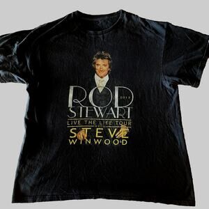 Rod Steward vintage Band Tee size LARGE 2013 Steve windwood short sleeves